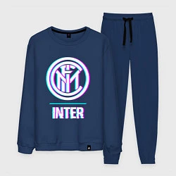 Костюм хлопковый мужской Inter FC в стиле glitch, цвет: тёмно-синий