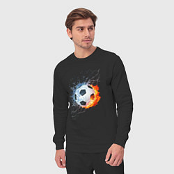 Костюм хлопковый мужской Футбол - противостояние стихий, цвет: черный — фото 2