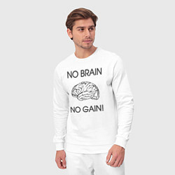 Костюм хлопковый мужской No Brain No Gain, цвет: белый — фото 2