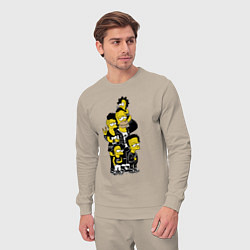 Костюм хлопковый мужской Simpsons not dead! Motto, цвет: миндальный — фото 2