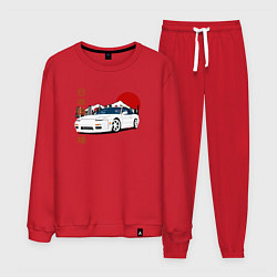 Костюм хлопковый мужской Nissan 180SX JDM, цвет: красный