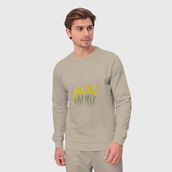 Костюм хлопковый мужской Желтые полевые цветы, цвет: миндальный — фото 2