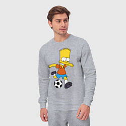 Костюм хлопковый мужской Барт Симпсон бьёт по футбольному мячу, цвет: меланж — фото 2