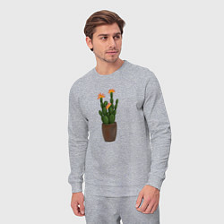 Костюм хлопковый мужской Цветущий кактус, цвет: меланж — фото 2