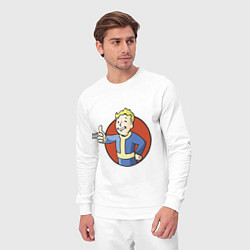 Костюм хлопковый мужской Vault boy like, цвет: белый — фото 2