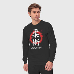 Костюм хлопковый мужской Jiu-jitsu red splashes, цвет: черный — фото 2