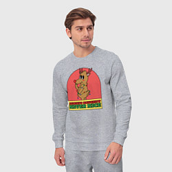 Костюм хлопковый мужской Always naughty never nice, цвет: меланж — фото 2