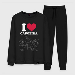 Костюм хлопковый мужской I love Capoeira line graph battle, цвет: черный
