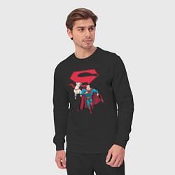 Костюм хлопковый мужской Крипто и Супермен с лого DC Лига Суперпитомцы, цвет: черный — фото 2