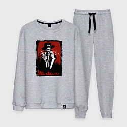 Костюм хлопковый мужской Абстрактный панк, цвет: меланж