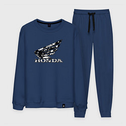 Костюм хлопковый мужской Хонда логотип, цвет: тёмно-синий