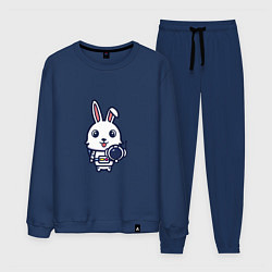 Костюм хлопковый мужской Кролик - Космонавт, цвет: тёмно-синий