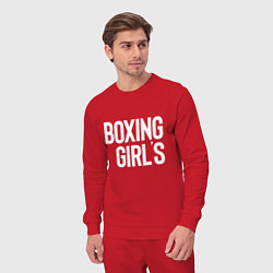 Костюм хлопковый мужской Boxing girls, цвет: красный — фото 2