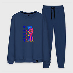 Костюм хлопковый мужской Хагги Вагги обнимаются Poppy Playtime, цвет: тёмно-синий