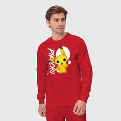 Костюм хлопковый мужской Funko pop Pikachu, цвет: красный — фото 2