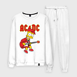 Костюм хлопковый мужской AC DC Барт Симпсон, цвет: белый