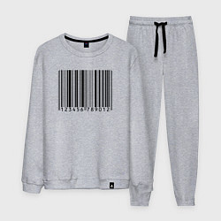 Костюм хлопковый мужской Штрих код, цвет: меланж