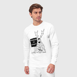 Костюм хлопковый мужской Медведей не кормить, цвет: белый — фото 2