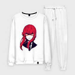 Костюм хлопковый мужской Прекрасная Макима - Человек бензопила, цвет: белый