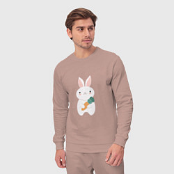 Костюм хлопковый мужской Carrot rabbit, цвет: пыльно-розовый — фото 2