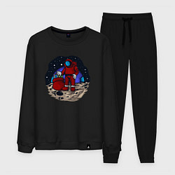 Костюм хлопковый мужской Санта космонавт, цвет: черный