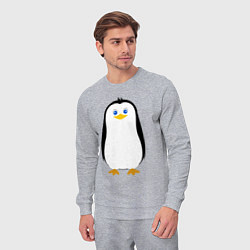 Костюм хлопковый мужской Красивый пингвин, цвет: меланж — фото 2