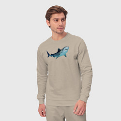 Костюм хлопковый мужской Realistic shark, цвет: миндальный — фото 2