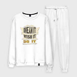 Костюм хлопковый мужской Dream it, Wish it, Do it, цвет: белый