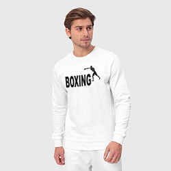Костюм хлопковый мужской Бокс вместо пумы, цвет: белый — фото 2