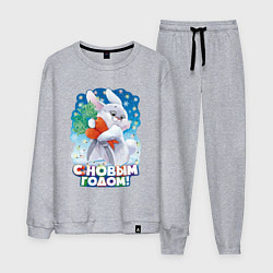 Костюм хлопковый мужской С Новым Годом 2023!, цвет: меланж