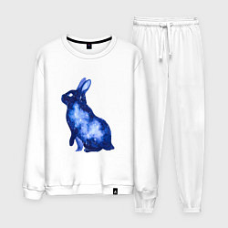 Костюм хлопковый мужской Звездный силуэт кролика, цвет: белый