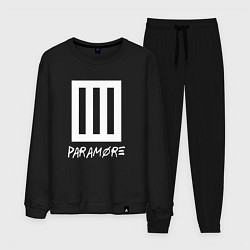 Костюм хлопковый мужской Paramore логотип, цвет: черный