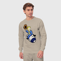 Костюм хлопковый мужской Vault boy - bomb rider, цвет: миндальный — фото 2