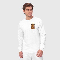 Костюм хлопковый мужской Сборная Испании логотип, цвет: белый — фото 2