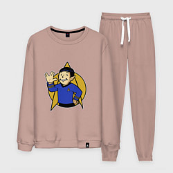 Костюм хлопковый мужской Spoke - vault boy, цвет: пыльно-розовый