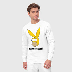 Костюм хлопковый мужской Simpboy - rabbit Homer, цвет: белый — фото 2