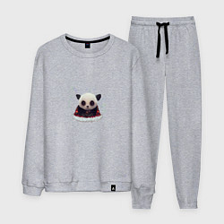 Костюм хлопковый мужской Понурый панда, цвет: меланж