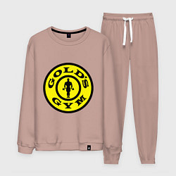 Костюм хлопковый мужской Golds GYM, цвет: пыльно-розовый
