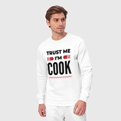 Костюм хлопковый мужской Trust me - Im cook, цвет: белый — фото 2