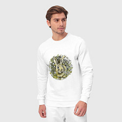 Костюм хлопковый мужской Rabbit in the grass, цвет: белый — фото 2