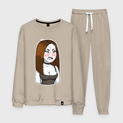 Костюм хлопковый мужской Mommy E-Thot, цвет: миндальный