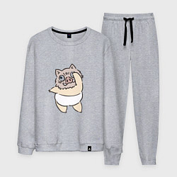 Костюм хлопковый мужской Иноске в танце - Клинок, уничтожающий демонов, цвет: меланж