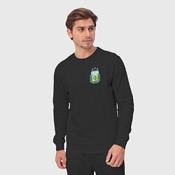 Костюм хлопковый мужской Герб федерации футбола Аргентины, цвет: черный — фото 2