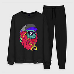 Костюм хлопковый мужской Lion swag, цвет: черный