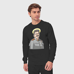Костюм хлопковый мужской Сталин с нимбом, цвет: черный — фото 2