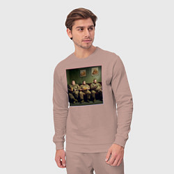 Костюм хлопковый мужской Картина - диванные войска, цвет: пыльно-розовый — фото 2