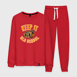Костюм хлопковый мужской Keep it old school, цвет: красный
