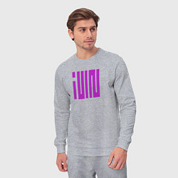 Костюм хлопковый мужской Logo I-dle, цвет: меланж — фото 2