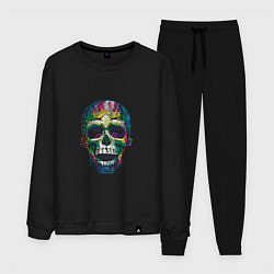 Костюм хлопковый мужской Skull chill, цвет: черный