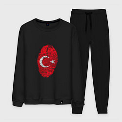 Костюм хлопковый мужской Отпечаток Турции, цвет: черный